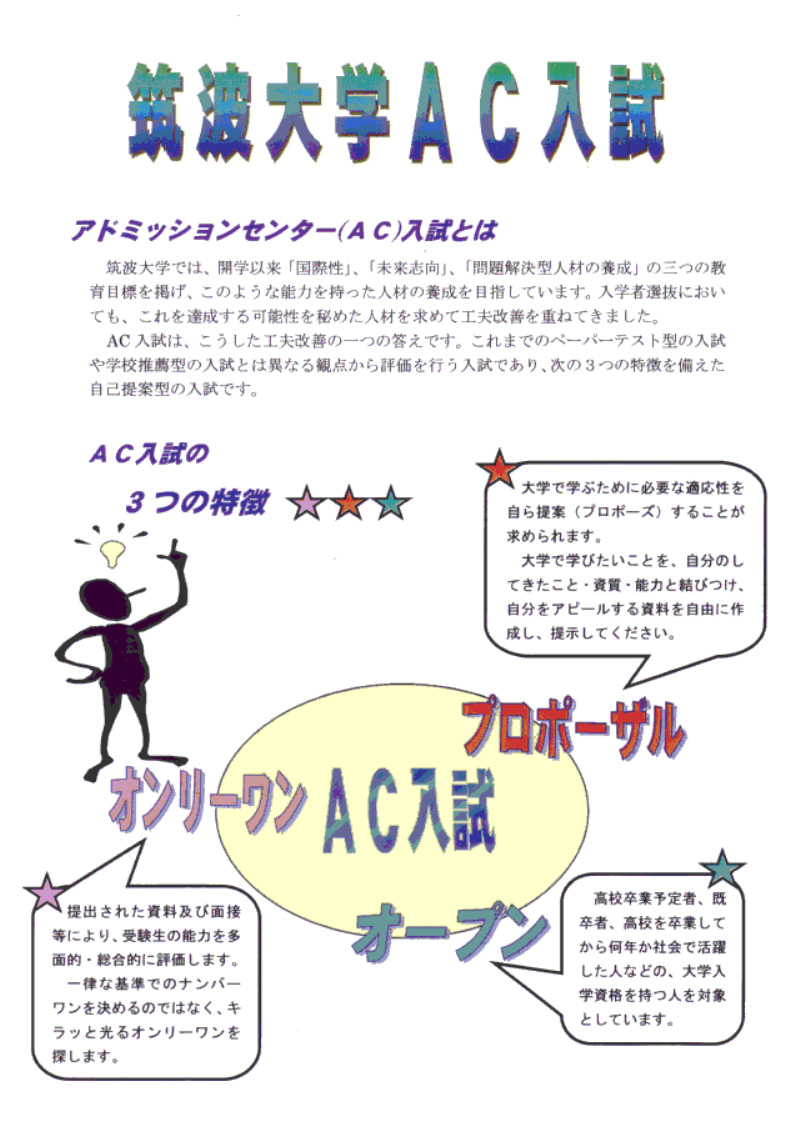 ＡＣ入試リーフレット 平成１３年度版1