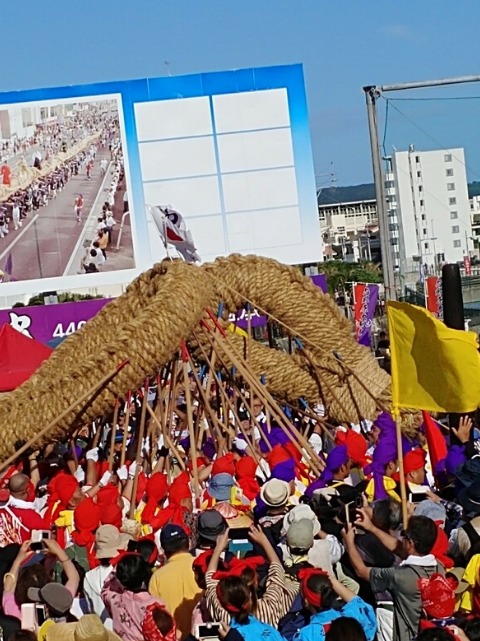 与那原 大綱曳 東浜地区 綱作り