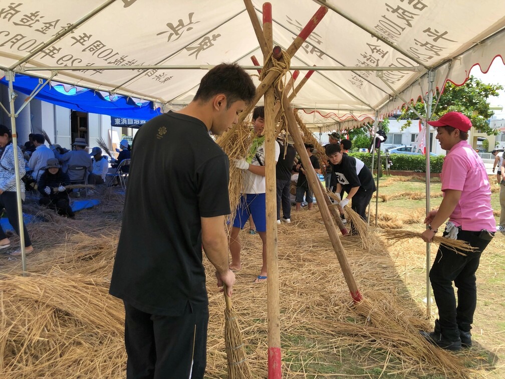 与那原 大綱曳 東浜地区 綱作り