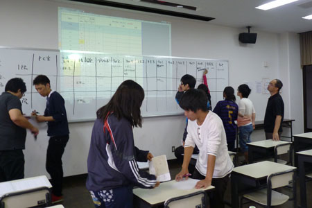 当日のプログラムを作成している様子